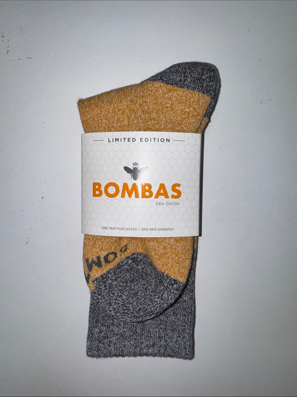 Bombas Limited Edition Mustard & Gray Crew Socks